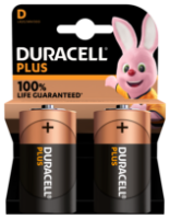 Duracell Plus D Alkaline - Pack of 2